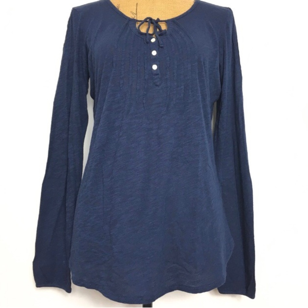 LUCKY BRAND Blue Light Breeze Casual Comfort Top Blouse M